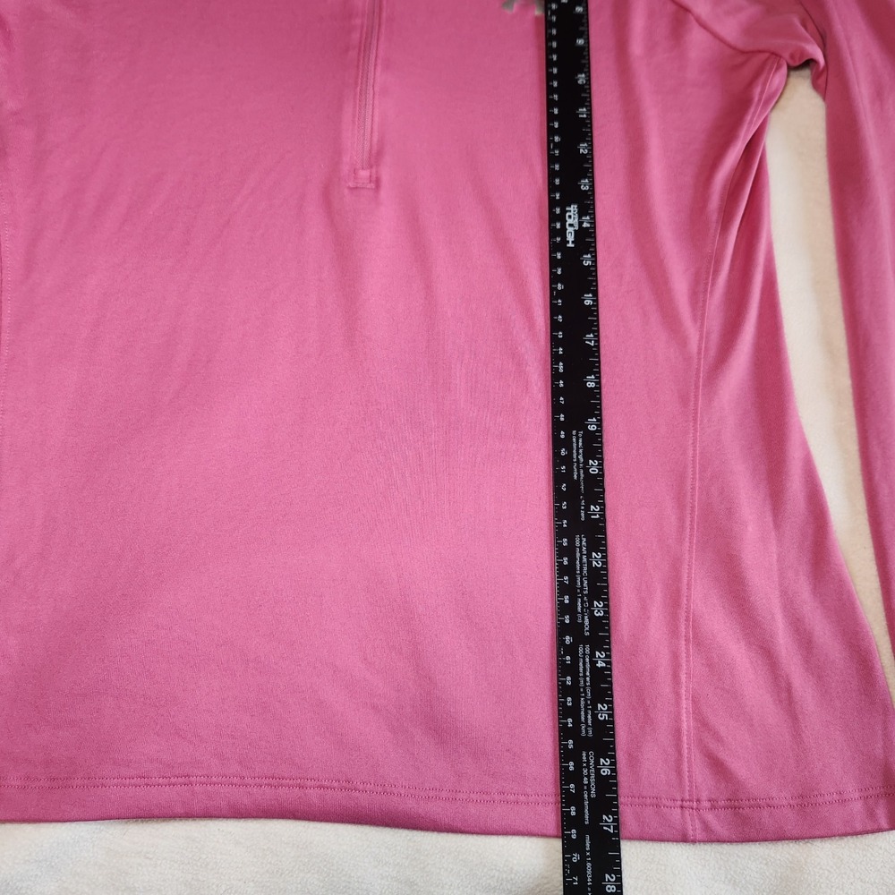 UNDER ARMOUR Performance Quarter Zip Shirt Womens XL Pink Fitted Long Sleeve - Picture 7 of 7